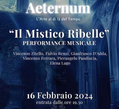 Locandina per la performance "Il Mistico Ribelle" dedicata a Franco Battiato